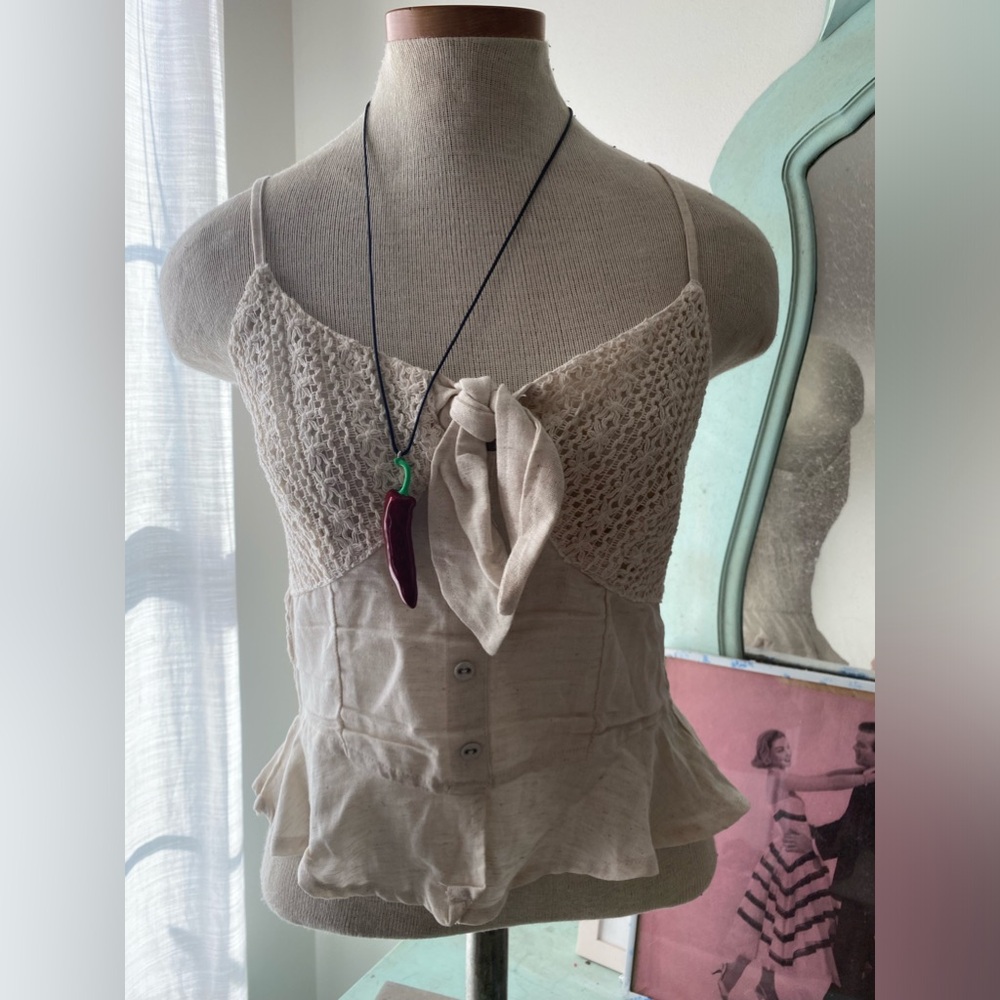 Cottage Core Boho Style Lace Blouse Size Small NWOT - Picture 2 of 8